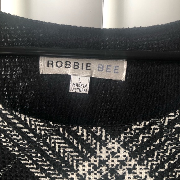ROBBIE BEE - L BLACK & WHITE CHECKERED DRESS - Picture 5 of 7
